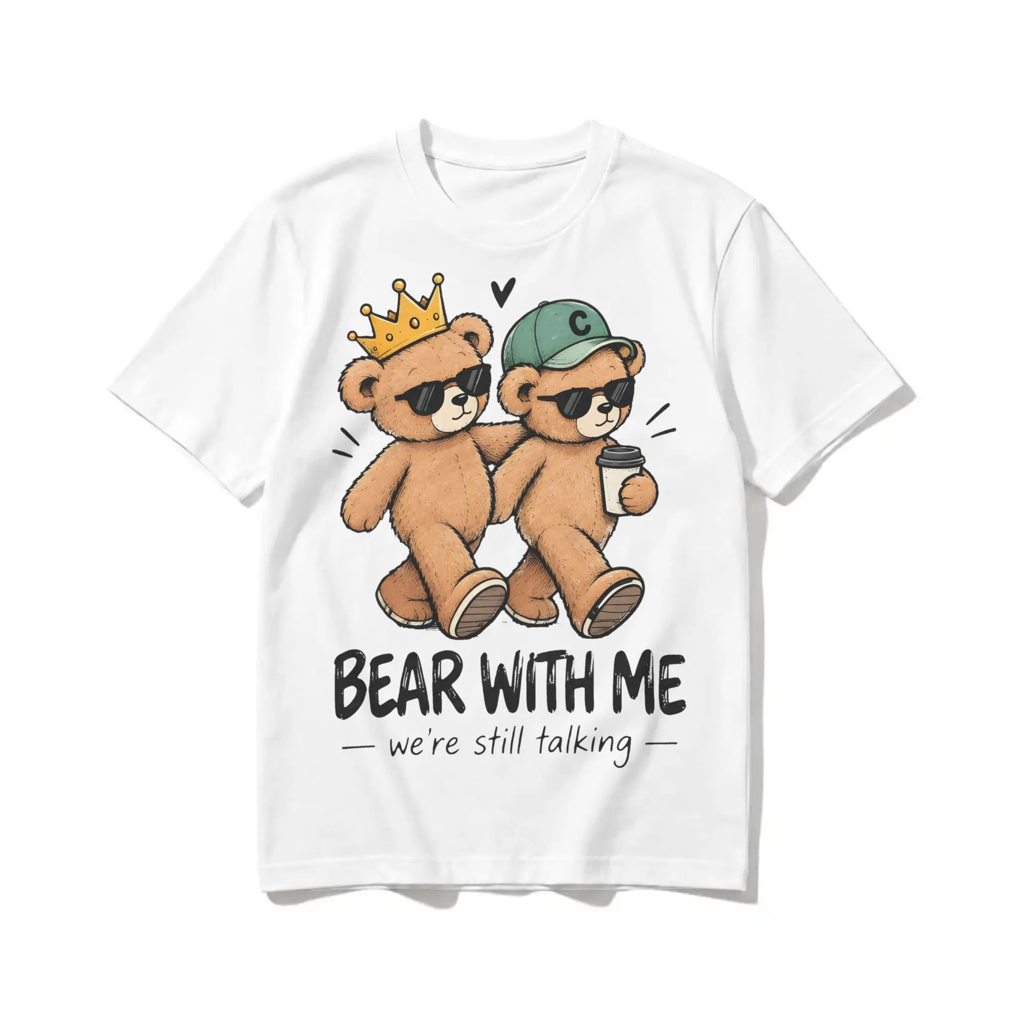 Bncmap BEAR WITH ME T-Shirts for Men Women Pure Cotton T Shirt Brooke & Connor Short Sleeve Tee Shirt Plus Size Clothes