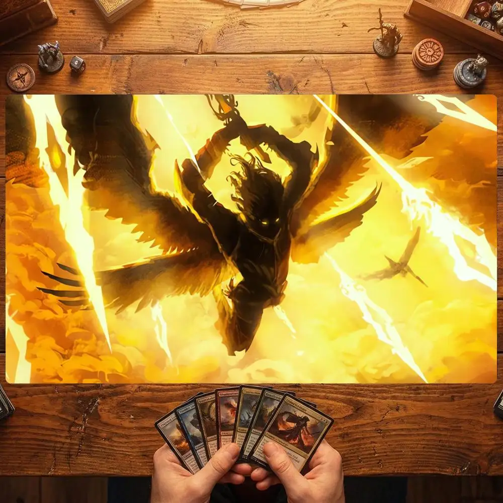 Ink Wash Reaper Scythe TCG Playmat Magic Card Battle Mat Non-Slip Durable Stitched Edge 35X60CM Desk Mat Tapete Magic Mat