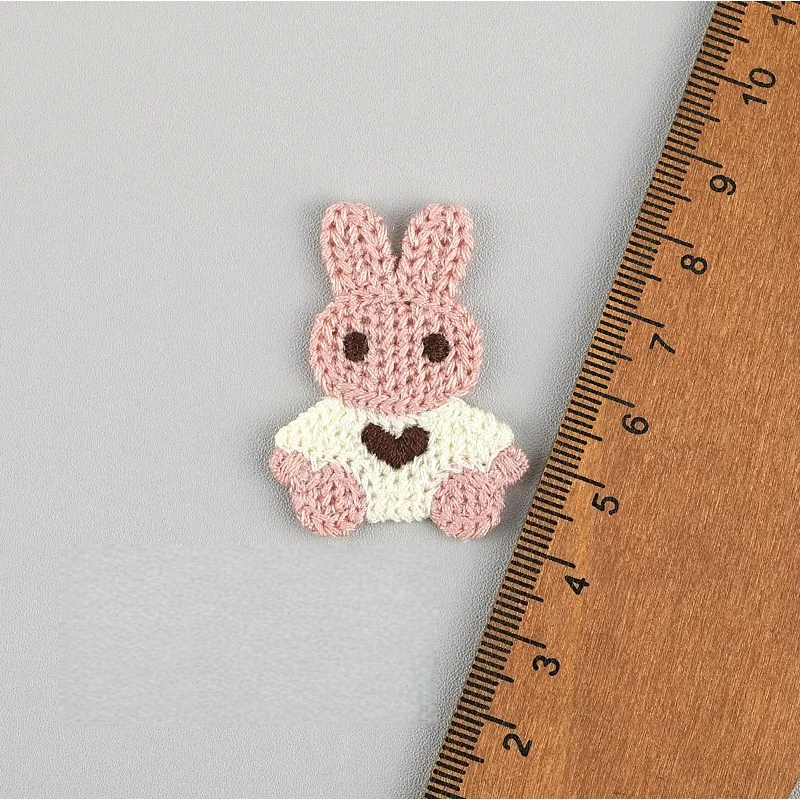 20 Stück 4*3,1cm Cartoon-Stickerei Hasen-Applikationen für DIY Kopfbedeckungen, Haarspangen, Bastelarbeiten, Dekoration, Kleidung, Aufnäher, Accessoires – Detail 2