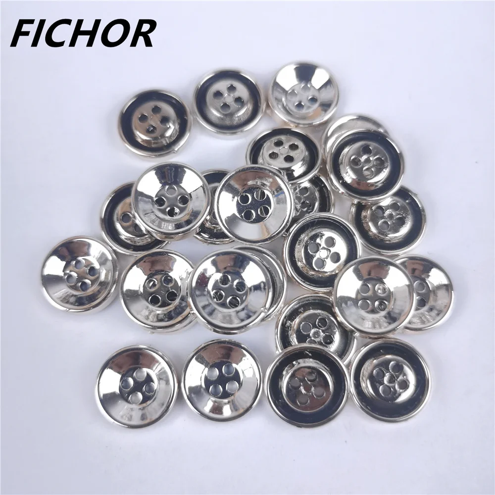 30/50pcs 12.5mm 4 Hole Light Gold Resin Sewing Buttons Cute Solid Color Round Shape Button for Baby Kids Clothes DIY Accessories