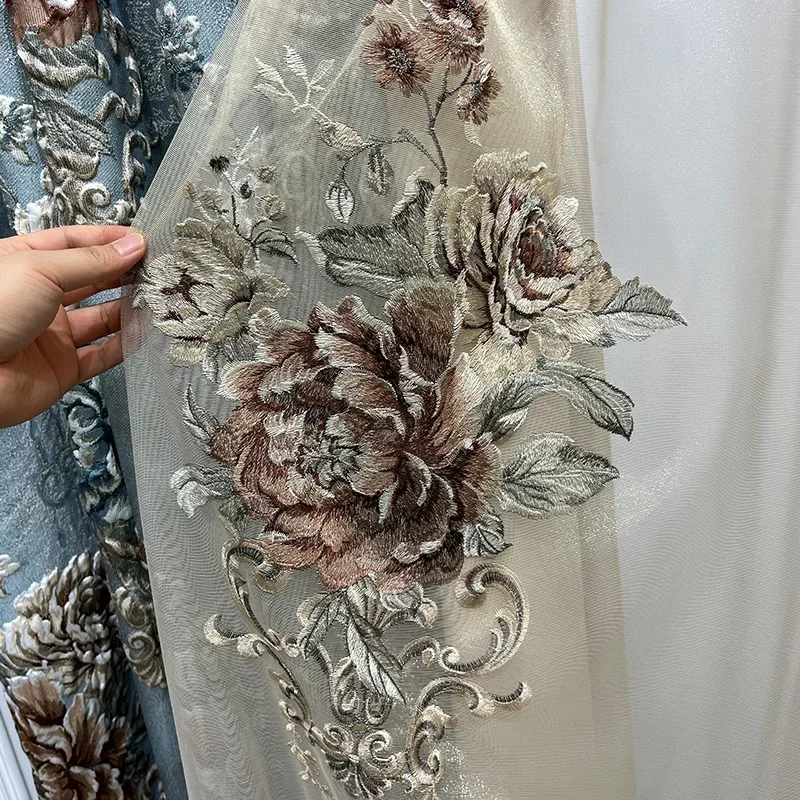 

High-grade American French Relief Jacquard Atmosphere European Style Curtains For Living Room Bedroom Dining Custom Size