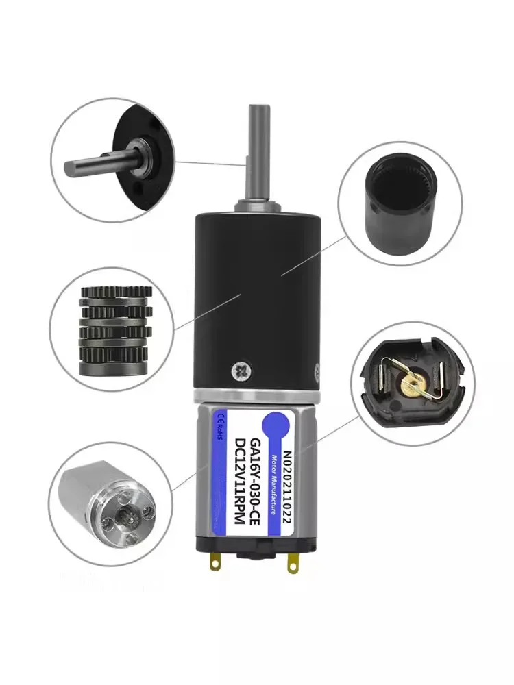 GA16Y-030 Micro Engine DC 6V 12V Low Speed CW/CCW Planetary Gear Motor