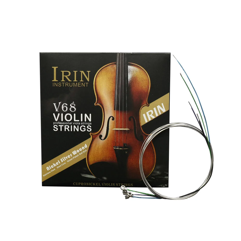 

IRIN-V68 Professional Multiple Colors Violin Strings (E-A-D-G) Nickel Silver Wound for 4/4, 3/4, 1/2, 1/4 Music Accessories