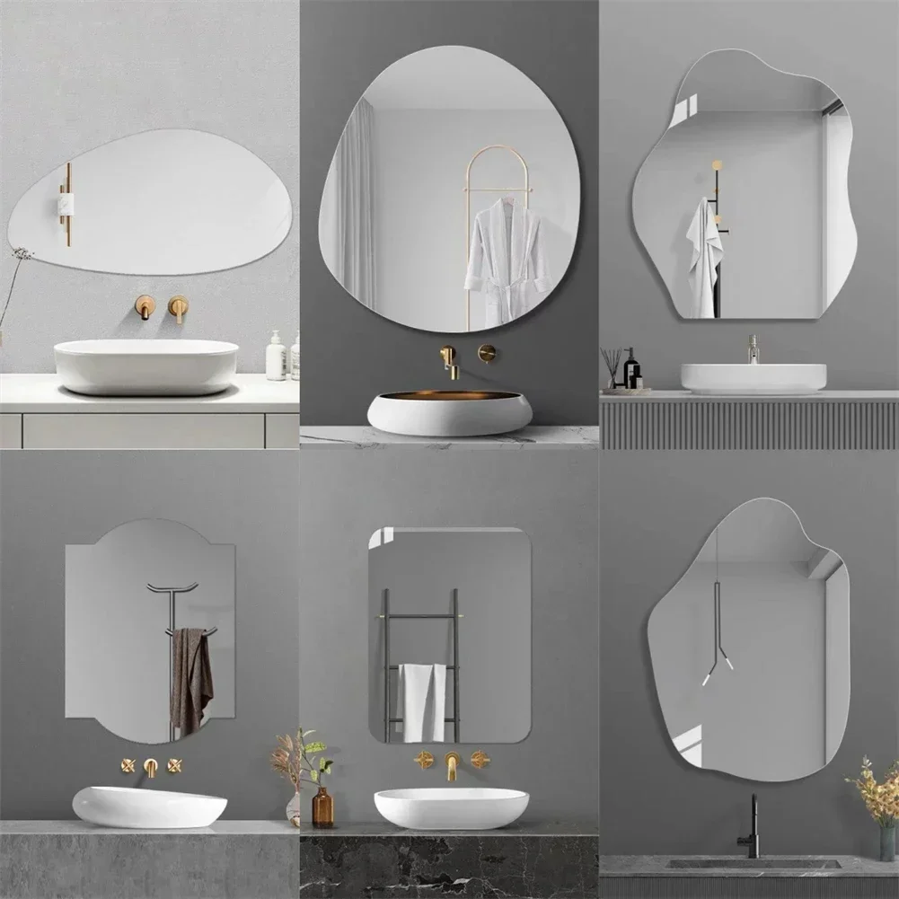 Irregular Mirror Nordic Bathroom Acrylic Wall Decorative Mirrors Shatterproof Cloud Shape Wall Mirror Stickers Home Decoration