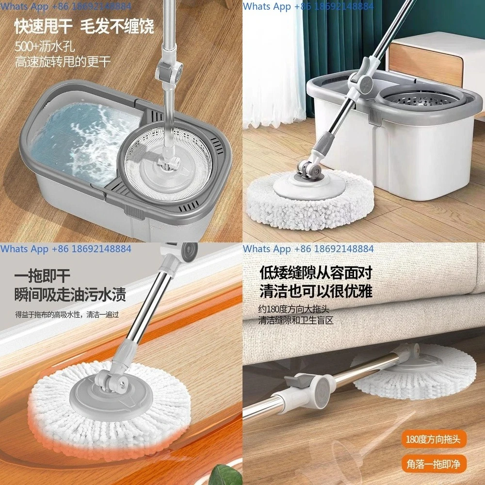 Rotating Mop with Self Wringing Bucket Floor Cleaning Set Home Use