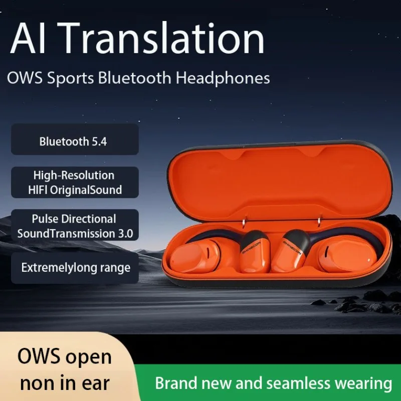 

AI Intelligent Translation Headphones OWS Sports Bluetooth Wireless Earphones Ultra Long Battery Life Noise Cancelling Earbuds