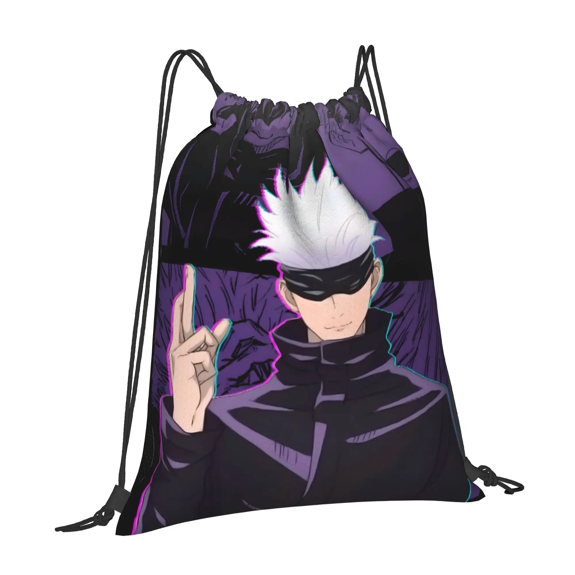 1 pc Satoru Gojo Anime Manage Jujutsu Kaisen Portable Shopping Drawstring Bags Storage Backpacks