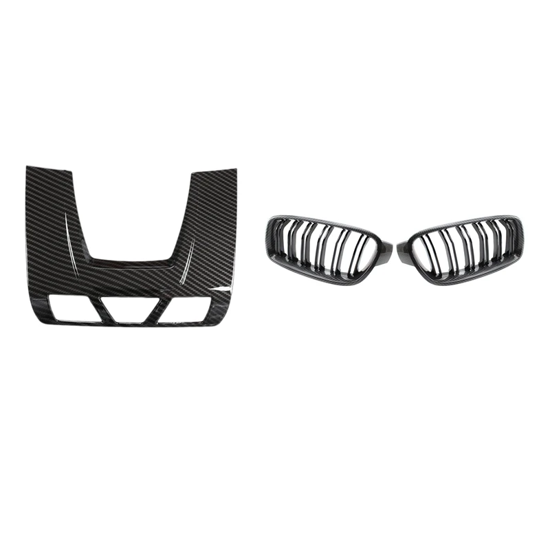 Reading Light Panel Cover For-BMW 1/2/3 Series F20 F45 F30 F34 X5 F15 X6 F16 & Double Line Front Hood Kidney Grill