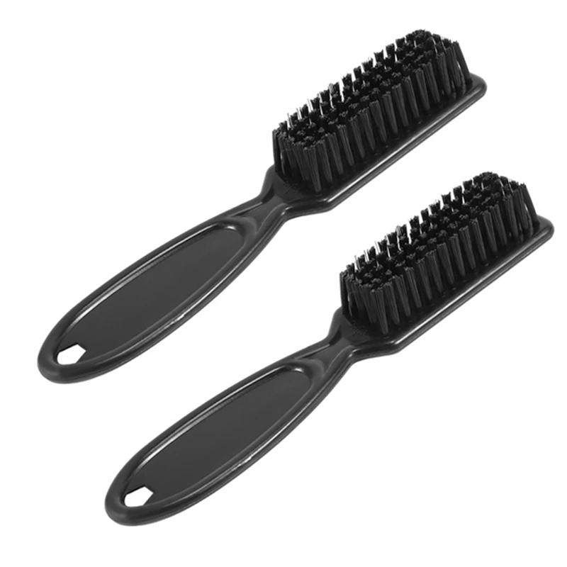 2 Pcs Barber Shop Skin Fade Vintage Oil Fade Brush Comb Scissors Cleaning Brush Head Shape Carving Cleaning Brush