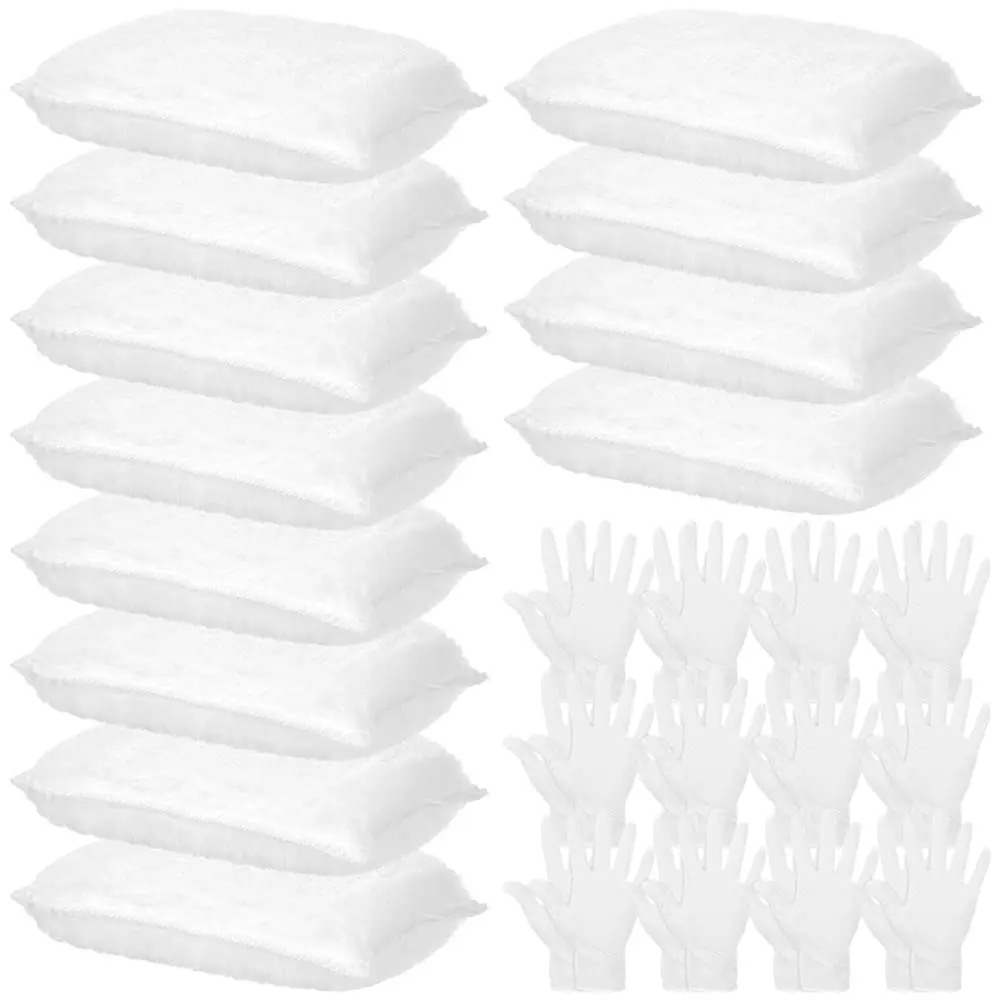 

24 Pcs Wood Staining Kit Include Stain Applicator Pads and Disposable Nitrile Gloves, 12 Microfiber Sponge Pads Lint Free wit