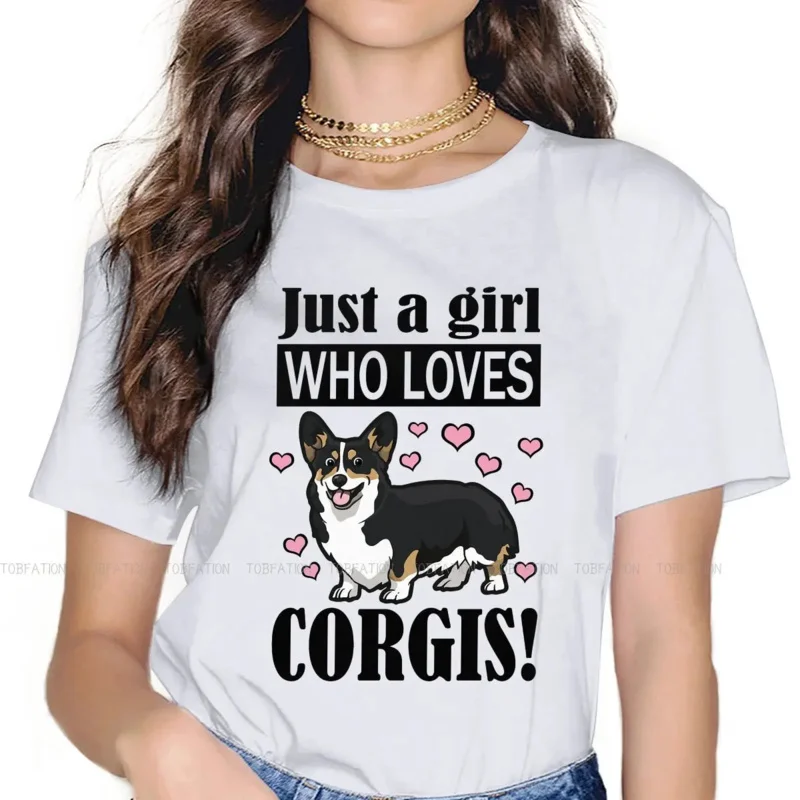 Just A Girl Who Loves Style TShirt for Girl Corgi Short Legs Dog 4XL Hip Hop Graphic  T Shirt Ofertas