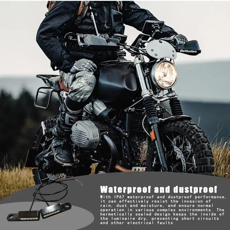 

Motorcycle Waterproof Plate Light 1 Pair LED Motorcycle Cycling Plate Light Riding Backup Lighting Tail Lamp Plug And Play For