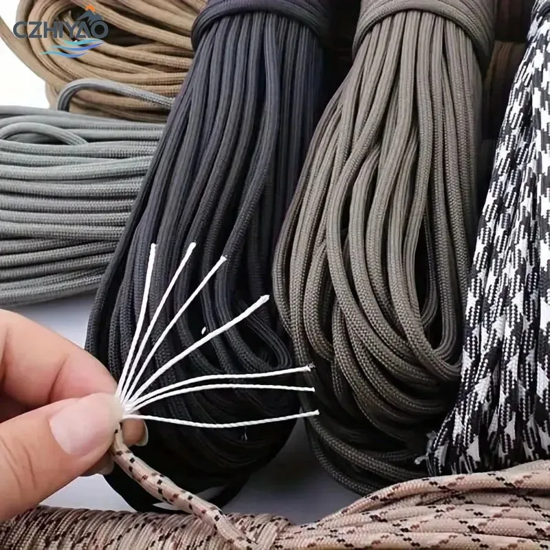 

CZHIYAO 31M/100M Durable 7Layer Nylon Rope 4MM Multi Functional Suitable for Picnicking Hiking Camping Pet Rope DIY Accessories