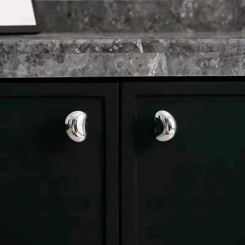Middle Ancient Style Pebble Cabinet Door Handle Light Luxury Shoe Cabinet Irregular Small Handle Creative Brass Wardrobe Knob