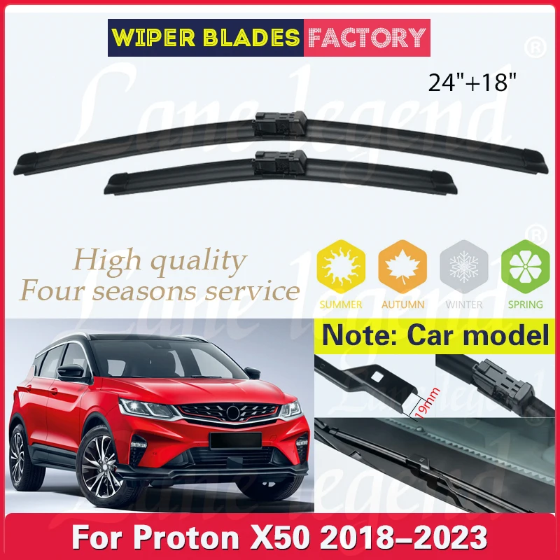 

2PCS For Proton X50 2018 2019 2020 2021 2022 2023 24"+18" Front Wiper Blade Windshield Windscreen Clean Window Car Rain Brush