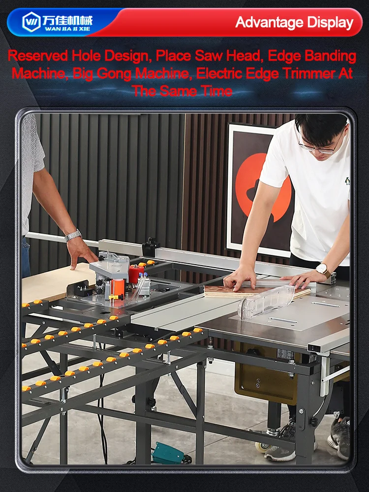 New Precision Sliding Table Saw Woodworking Workbench Multi-function Folding Saw Table Dust-free Cutting Saw Dedicated