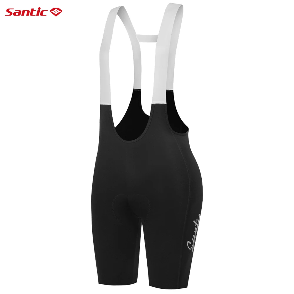 Santic Dames Fietsbroek met Bretels 7Hours Schokbestendig Italië Geïmporteerd Gevoerde Broek Zomer Ademend MTB Racebroek