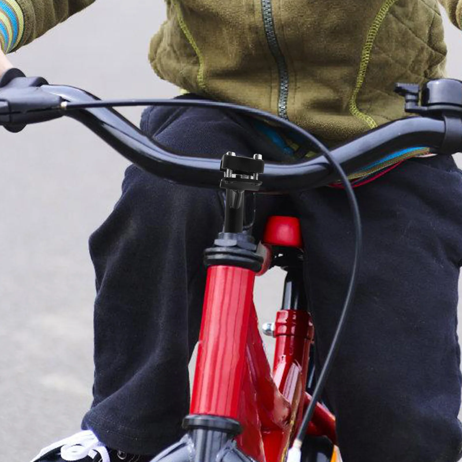 

Kids Bicycle Stem Handlebar Extender Black Metal Front Fork Stem Riser Safety Balance Bike Accessory Durable Design