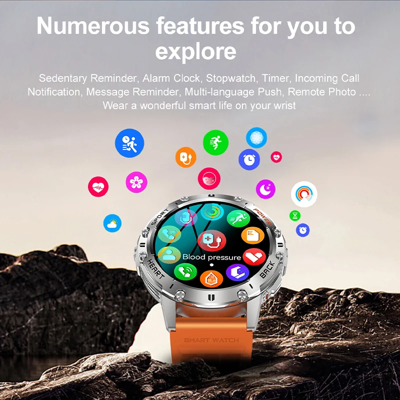 2025 New Men's Smart Watch 5.0 Bluetooth Call 1.43-inch AMOLED HD Screen 466 * 466 Resolution Suitable for Huawei Watches