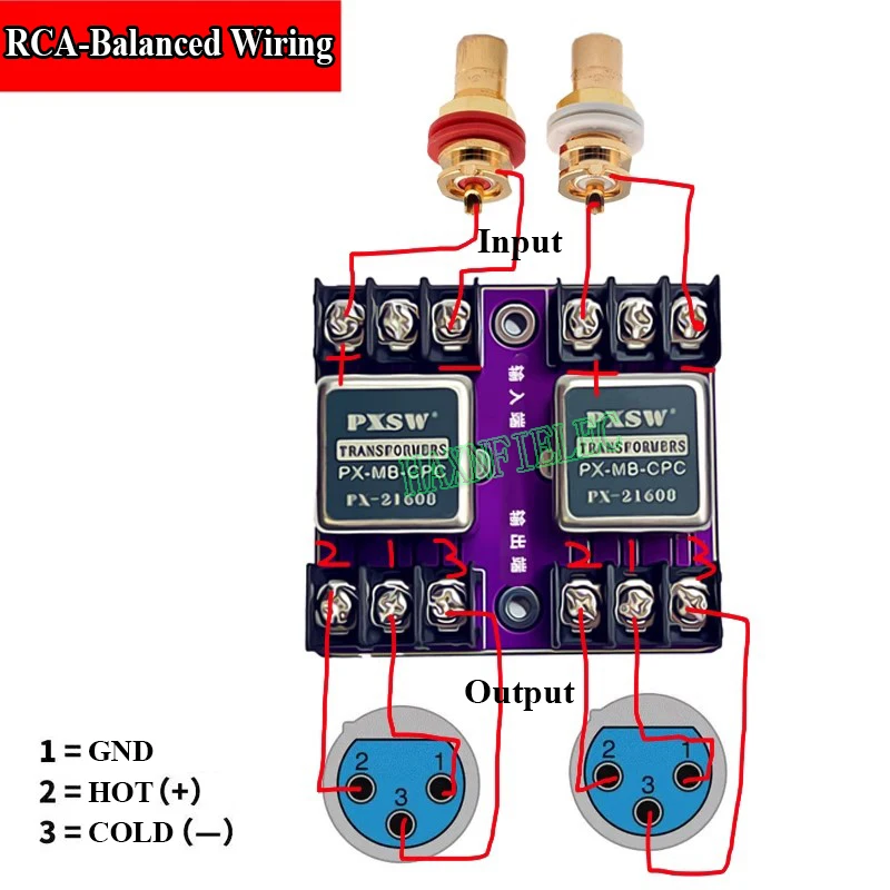 Balanced and Unbalanced Conversion Audio Isolator PX-21608 Permalloy Audio Isolation Transformer 600:600 20Hz-20KHz