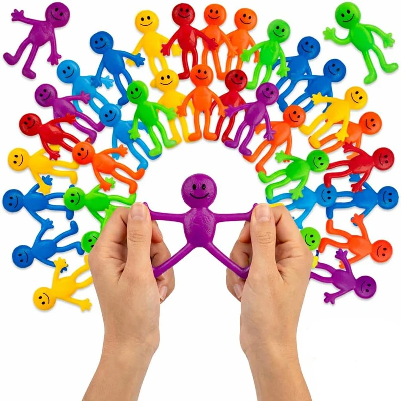 Stretchy Happy Man Sticky Toy Party Favor Kids Birthday Supplies Easter Egg Fillers Goodie Bag Stuffers Classroom Prizes
