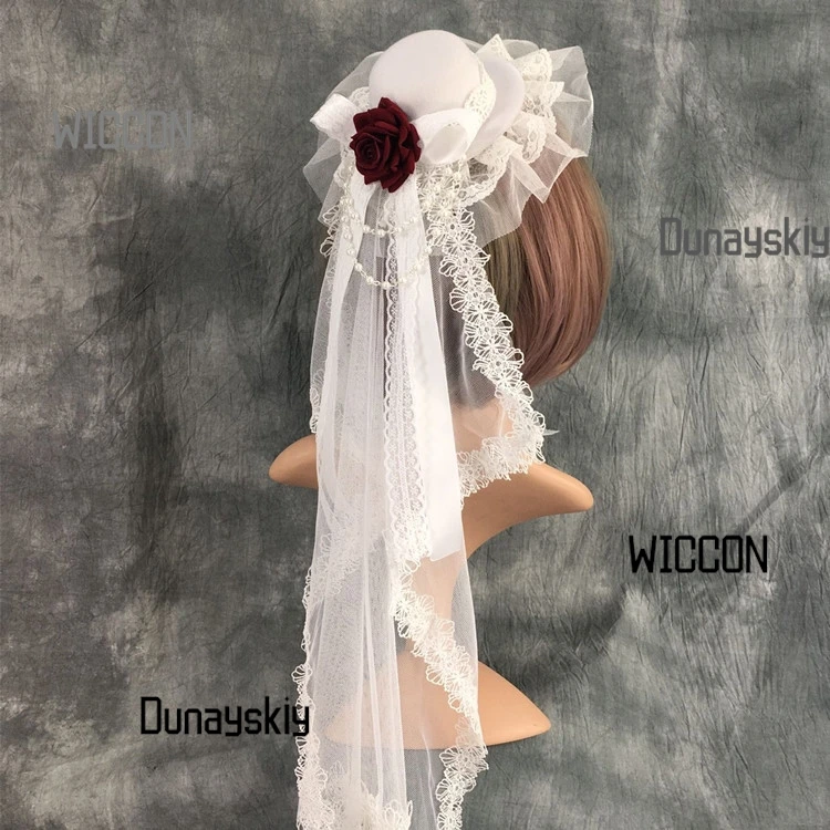 Lolita Mini Hat Veil - Vintage Headpiece for Tea Party/Wedding/Travel (Halloween/Christmas/Oktoberfest/Easter)