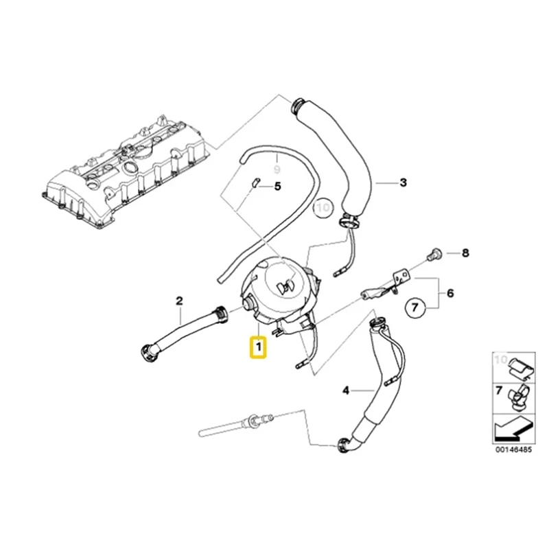 Car Crankcase Vent Valve Oil Separator For BMW 1 5 6 7 Series E60 525I 530I E90 325I Z4 E85 11617531423 11 61 7 531 423