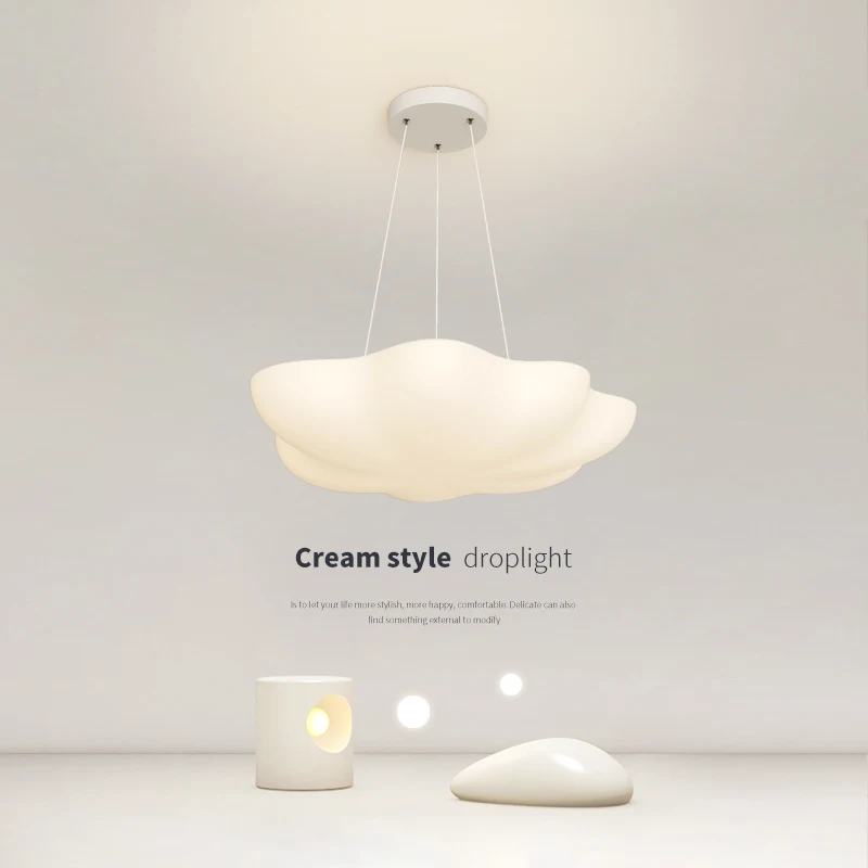 Jiudu Bedroom Pendant Light Modern and Simple Cream Wind Cloud Blossom Restaurant Bar Counter Pendant Light Supports Mi Home Int