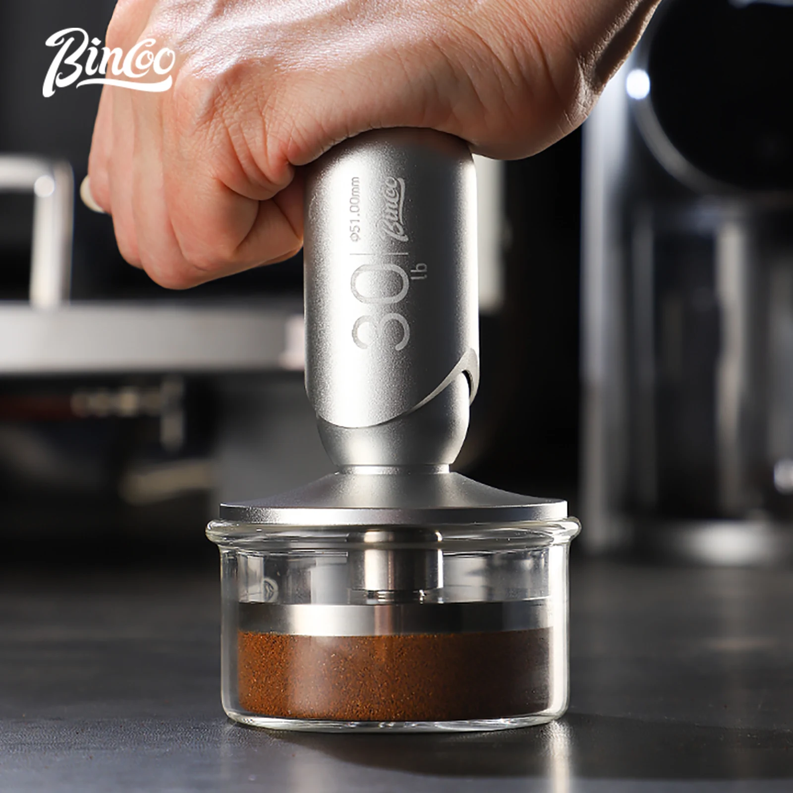 51mm 58mm 30lb Constant Pressure Coffee Tamper & Distributor Espresso Flat Tampers with Calibrated Spring Loaded Barista Tools