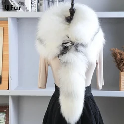 2024 Luxury Brand Real Fox Fur Scarves Women Winter Real Natural Whole Fox Fur Collar Ring Warm Soft Genuine Real Fox Fur Scarf