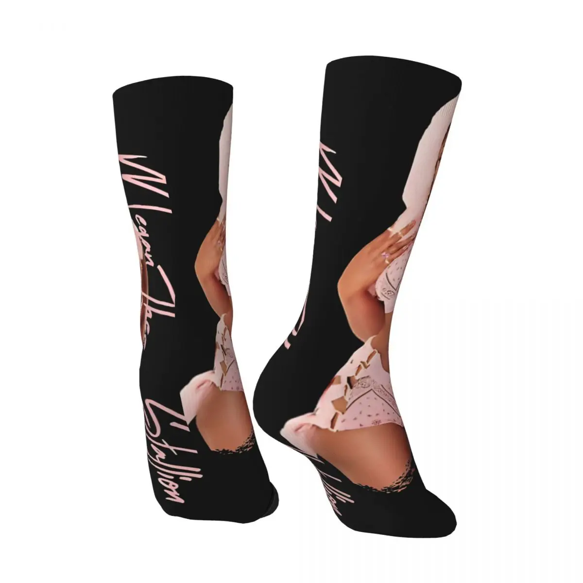 Funny Happy Men's compression Socks Meg Thee Retro Harajuku Cardi B Hip Hop Novelty Pattern Crew Crazy Sock Gift Printed