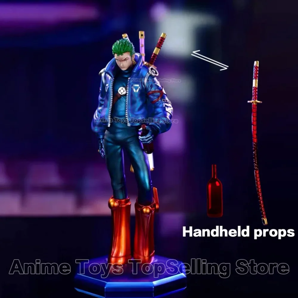 

24cm Anime One Piece Figure Roronoa Zoro Team Staff Captain Figure Germa 66 Zoro PVC Statue Collectible Model Toys Gifts