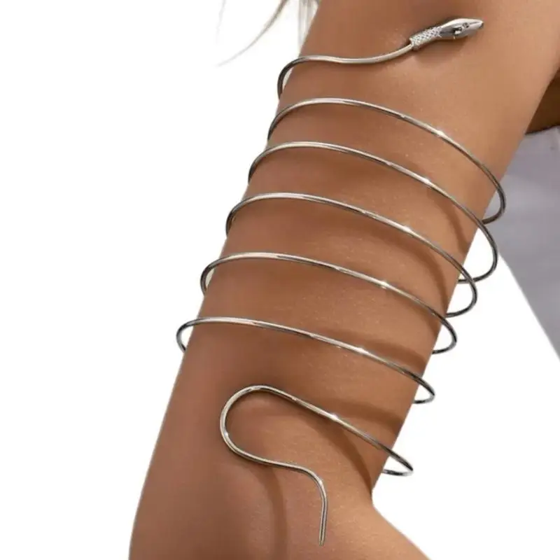 

A52E Coiling Snake Cuff Armband Upper Arm Snake Bracelet Female Wedding Party Jewelry