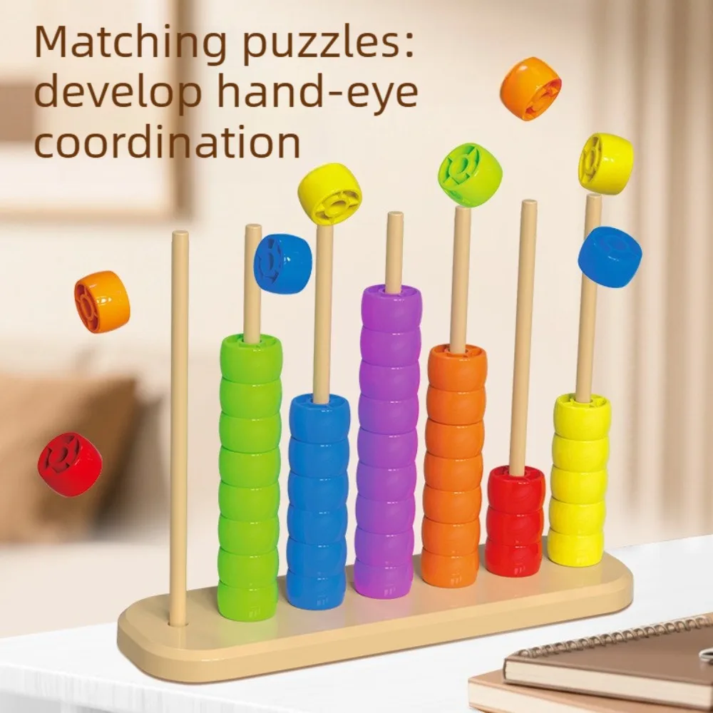 Bead Matching Children's Puzzle Toy-Math Counting Stand STEM Learning Abacus Puzzle Board Preschool Children's Interactive Game