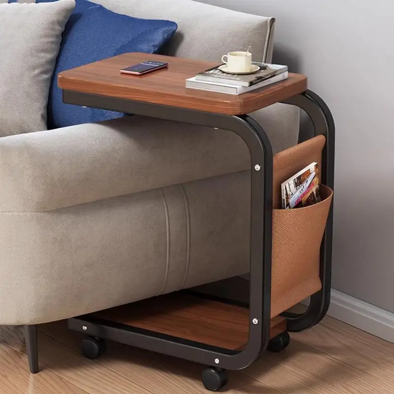 C Shaped End Table Small Side Table For Living Room Double Layer Movable Side Table For Sofas Living Rooms Bedside Areas image 4