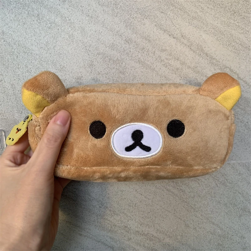 Cute Rilakkuma Plush Pencil Cases for Kids Girls Cartoon Bear Kawaii Pencil Pouch Organizer Pen Bag School Stationeries