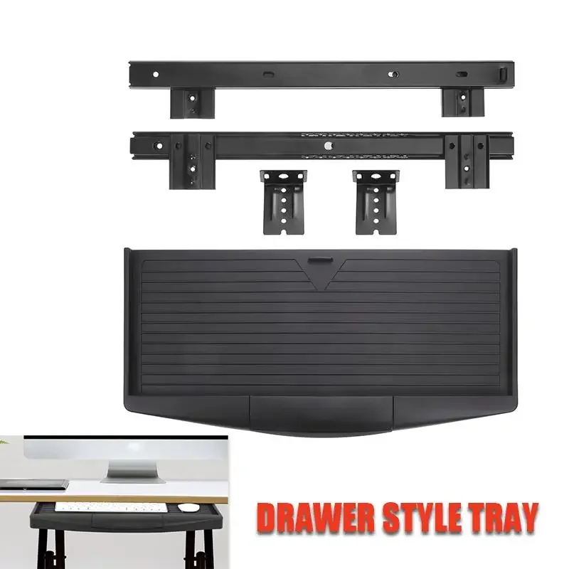Nice Keyboard Tray Drawer Type Keyboard Holder Slide Out Keyboard Storage Plate Under Desk Tray Computer Desk Ganizer