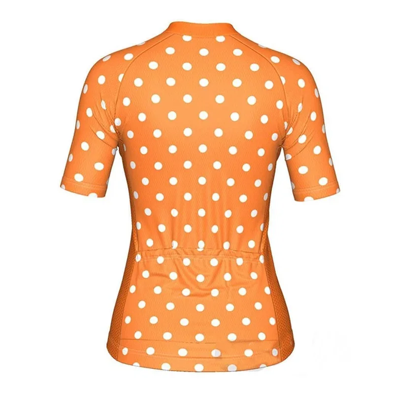 Summer Woman Short Sleeve Cycling Jersey Jacket Sport Road MTB Bike Moto Downhill Sweater Top Wear Females Designs Orange Shirt