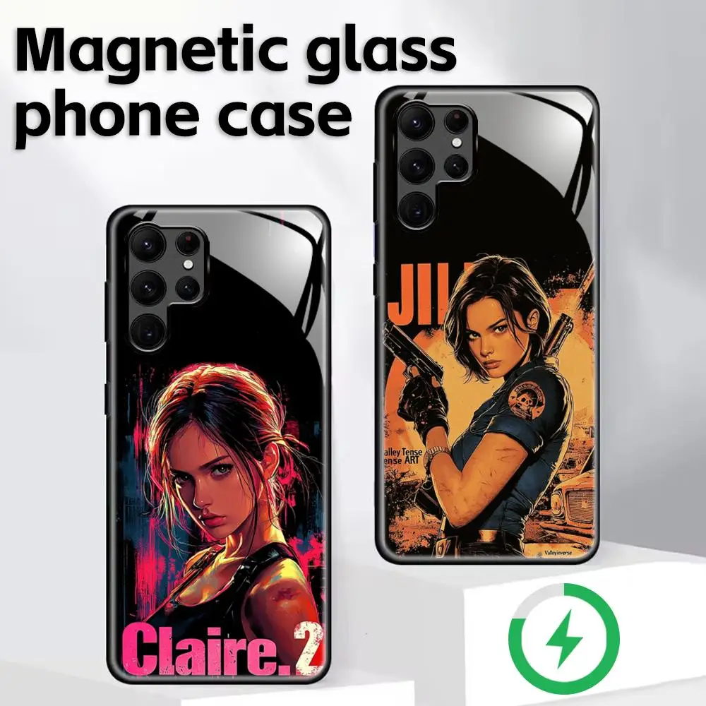 Resident Evil girl Phone Case For Samsung S26 S25 S24 S23 S22 S21 Plus Ultra Note20 Glass Magnetic Case