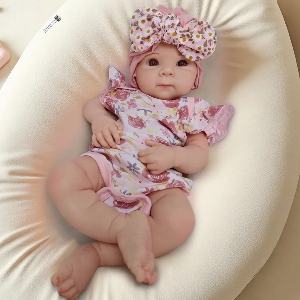 

Очаровательная 19-дюймовая мягкая силиконовая кукла реборн с ручной росписью для коллекции кукол реборн, детская обучающая пасхальный подарок