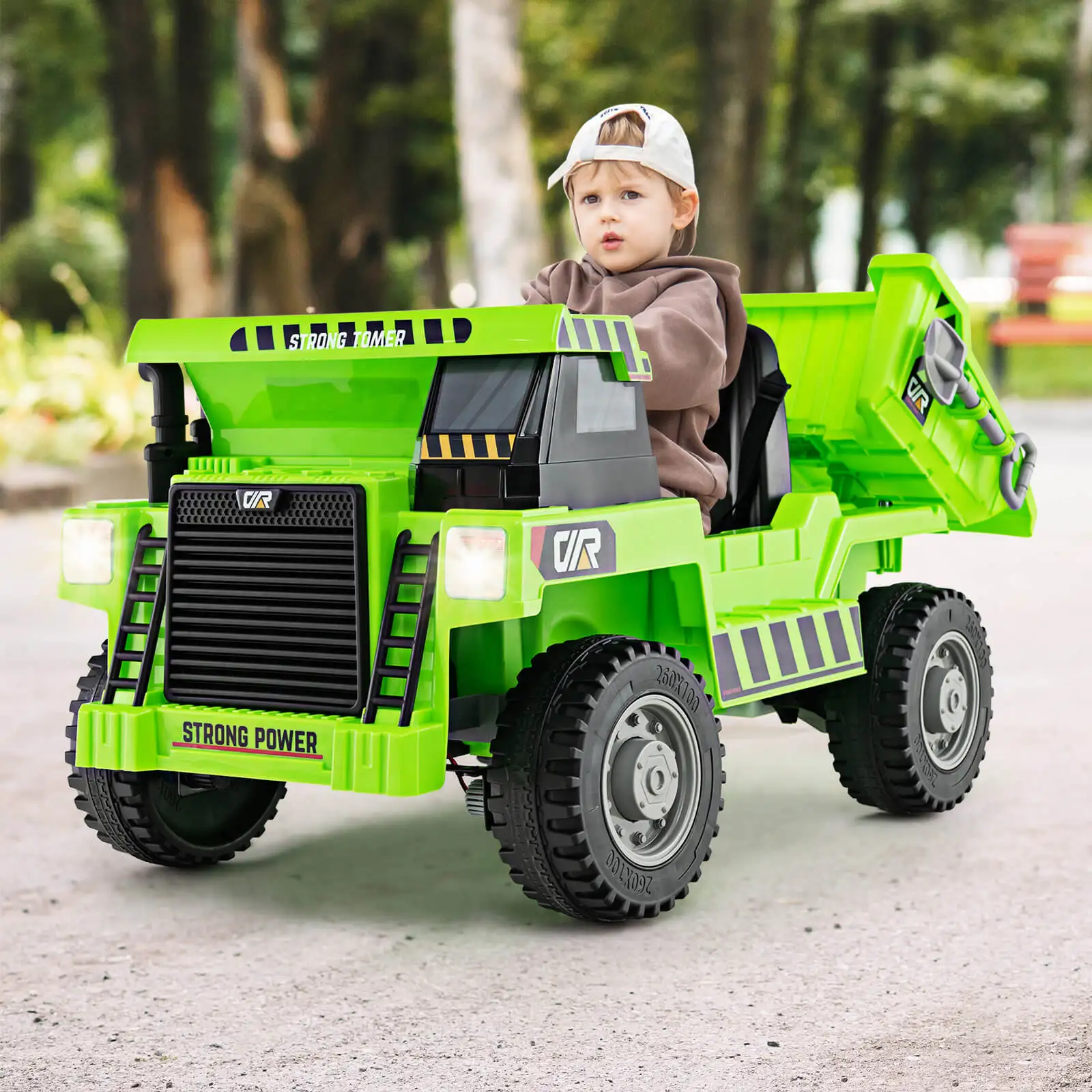 Kinderen Ride-On Dump Truck W/Draadloze Verbinding Muziek Led Lights Soft Start