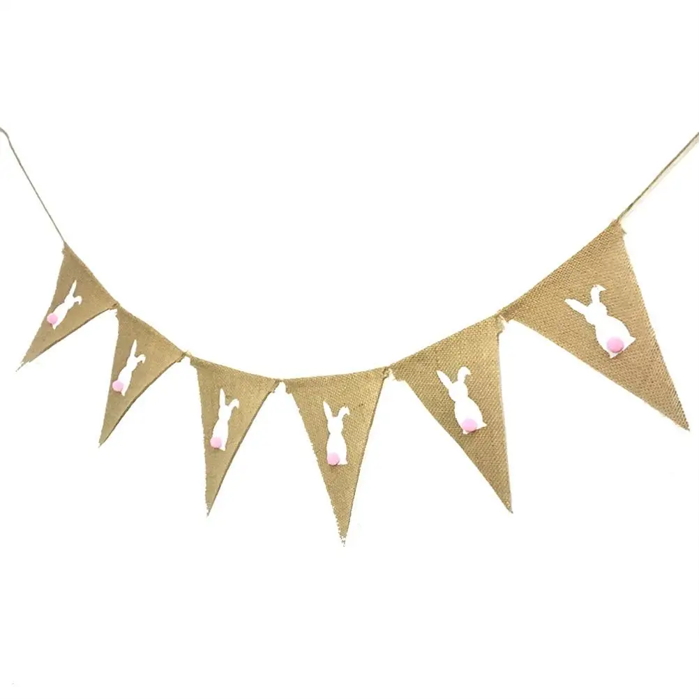 

2 Meters Rabbit Party Decoration Easter Garland Bunting Outdoor Waterproof Pennant
