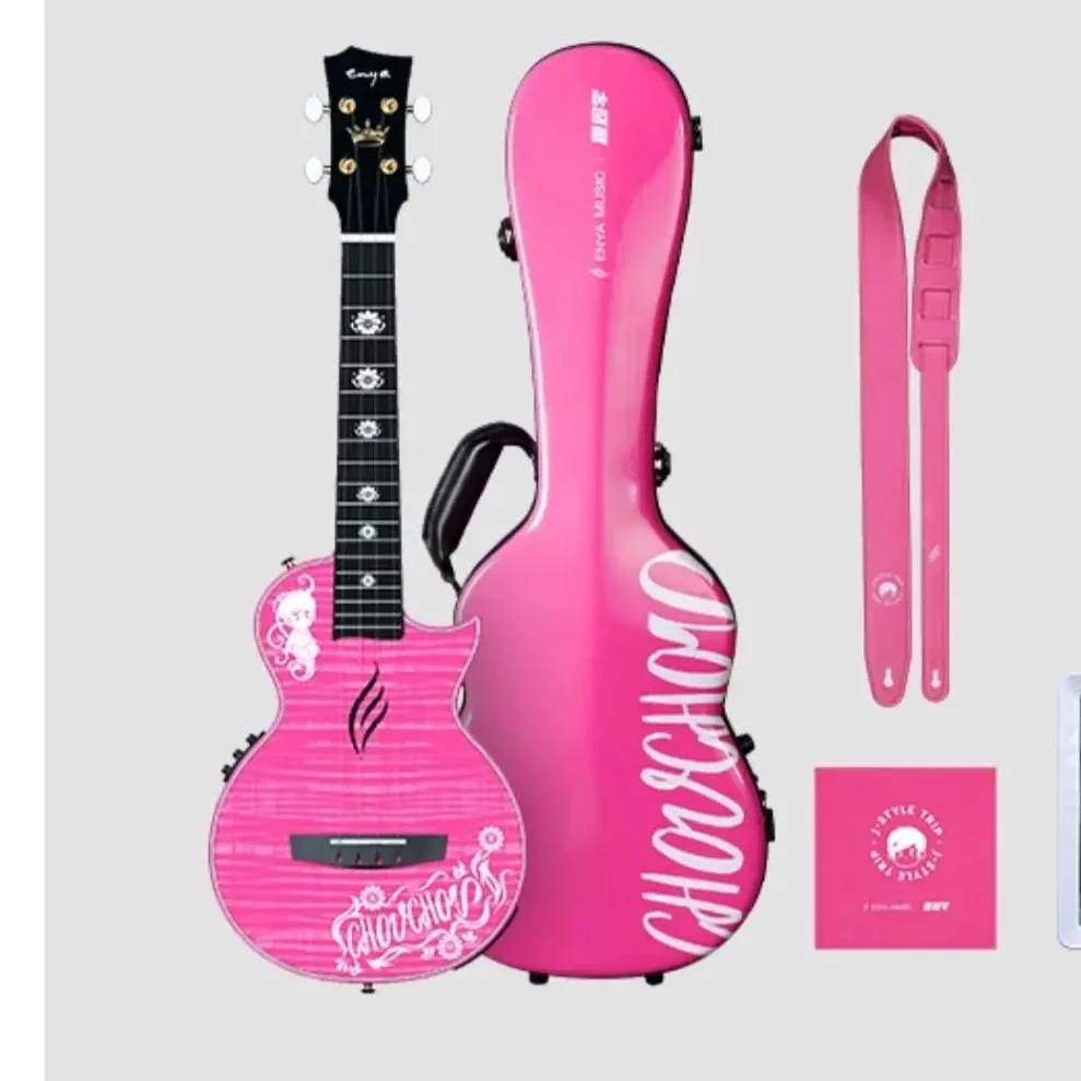 

Enya 26 Inch New CNC Integrated Molding Selected Pink 5A Grade Tiger Maple Ultra Thin Cavity Ukulele