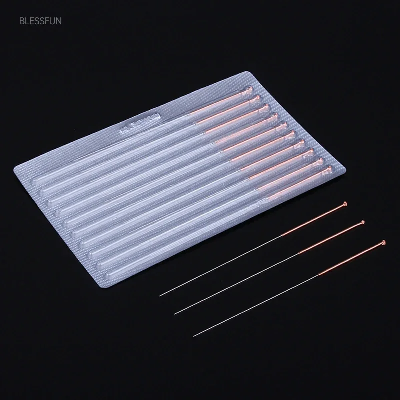 HuanQiu Copper Handle Disposable Sterile Acupuncture Needles Chinese Traditional Body Massager ZhenJiu Needle for Single Use CE