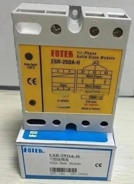 ESR-25DA ESR-40DA ESR-60DA ESR-80DA ESR-100DA ESR-25DA-H ESR-40DA-H Fotek 3-Phase Solid State Modul 100% Asli Baru