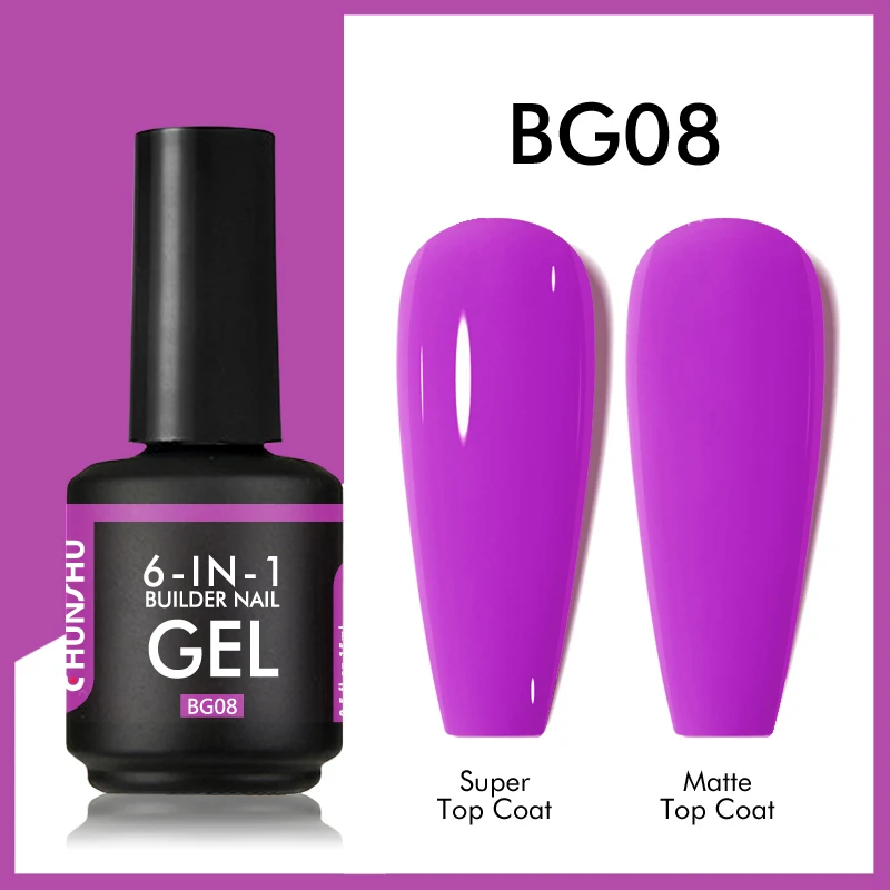 CHUNSHU TPO Gratis 6 IN 1 Uitbreiding UV Gel Polish In Een fles Builder Nagelgel Rubberen Basislaag Semi Permanente Nagels Art 15 ML