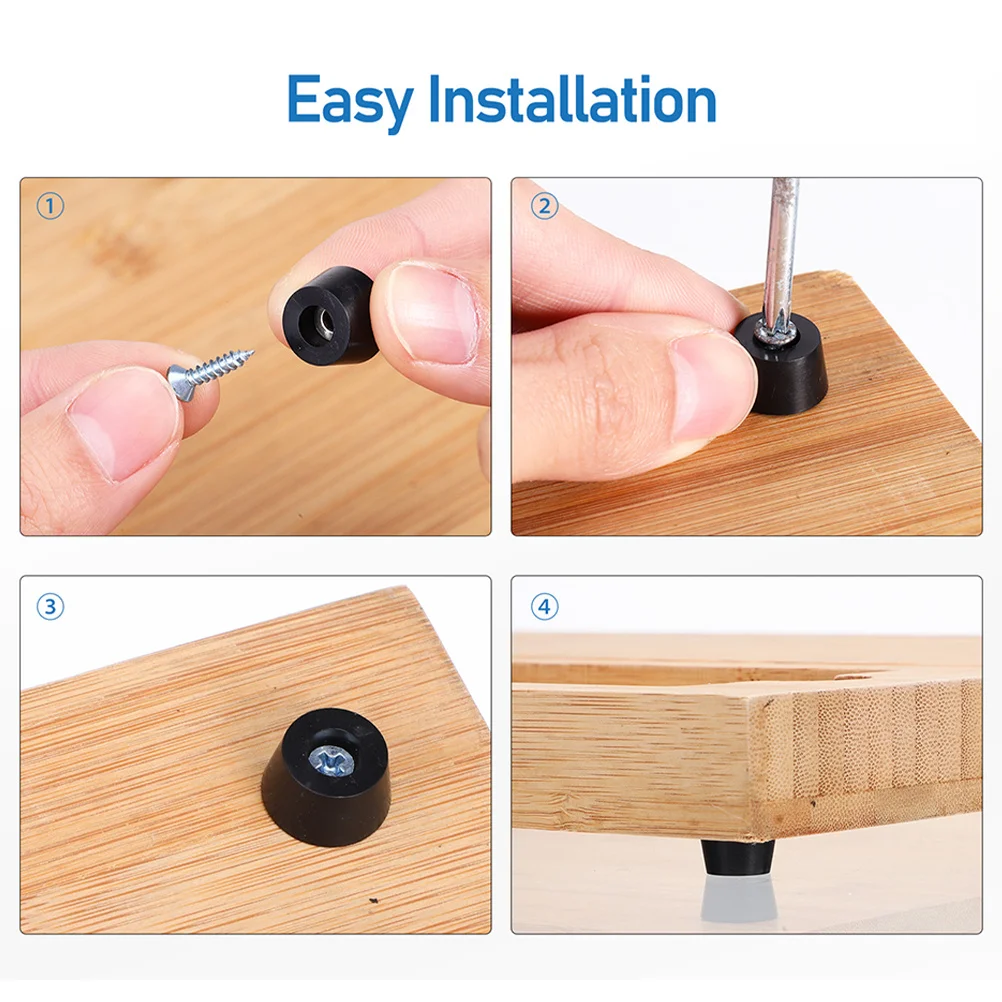 

100Pcs Furniture Leg Pads Rubber Anti-Slip Feet for Table Chair Leveling Vibration Reduction Floor Protector Cutting Board Feet