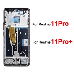 For Realme 11 Pro 11Pro+ Plus Middle Housing Frame Holder Bezel Cover with Side Button Parts