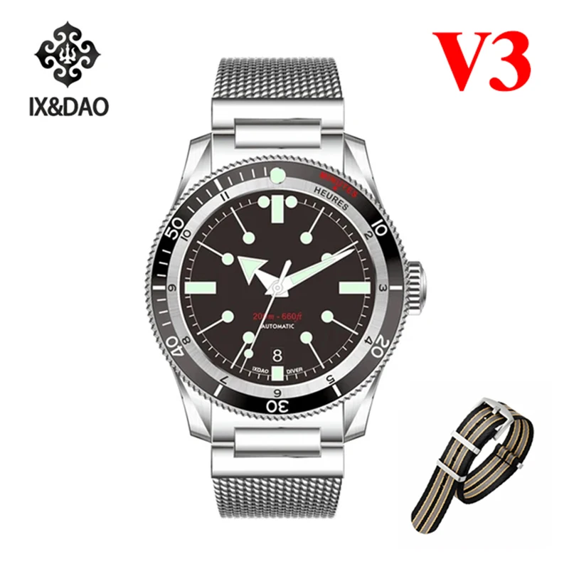 IX&DAO IPOSE Watch 5303 ETA-2824 Movement Automatic Mechanical GMT Sport Retro Diving Casual Dress 200m Waterproof Men Watches