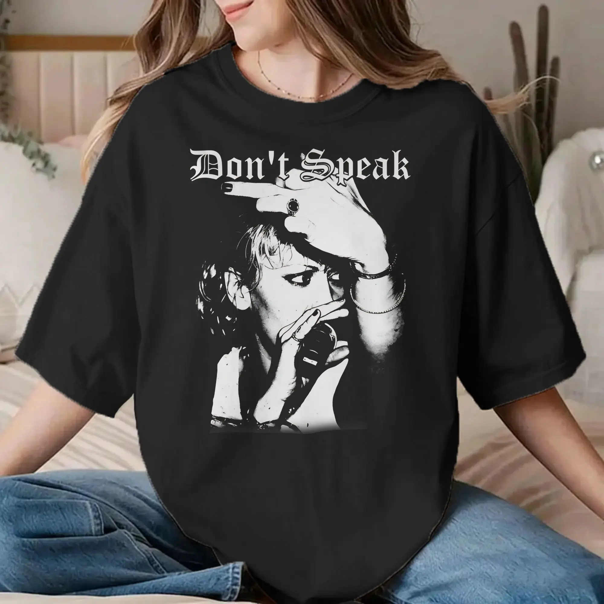 Novelty No Doubt Gwen Stefani Don't Speak T-Shirt Men Women's O Neck Pure Cotton T Shirts  Short Sleeve Tees Original Clothing